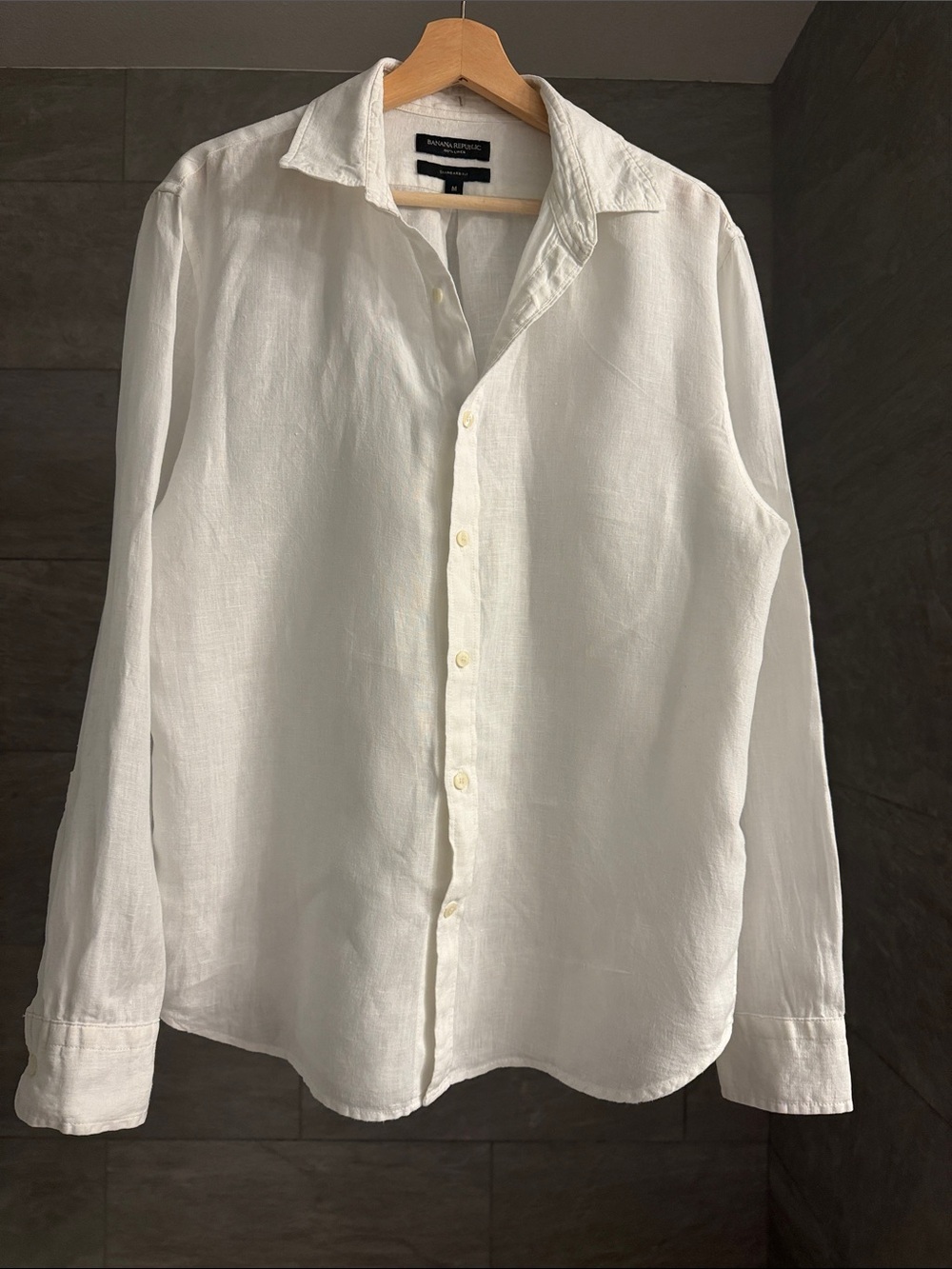 BANANA REPUBLIC Women's White Linen Button-Up Shirt